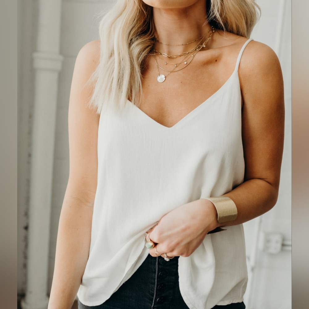 Carly Jean Los Angeles White Tank Top